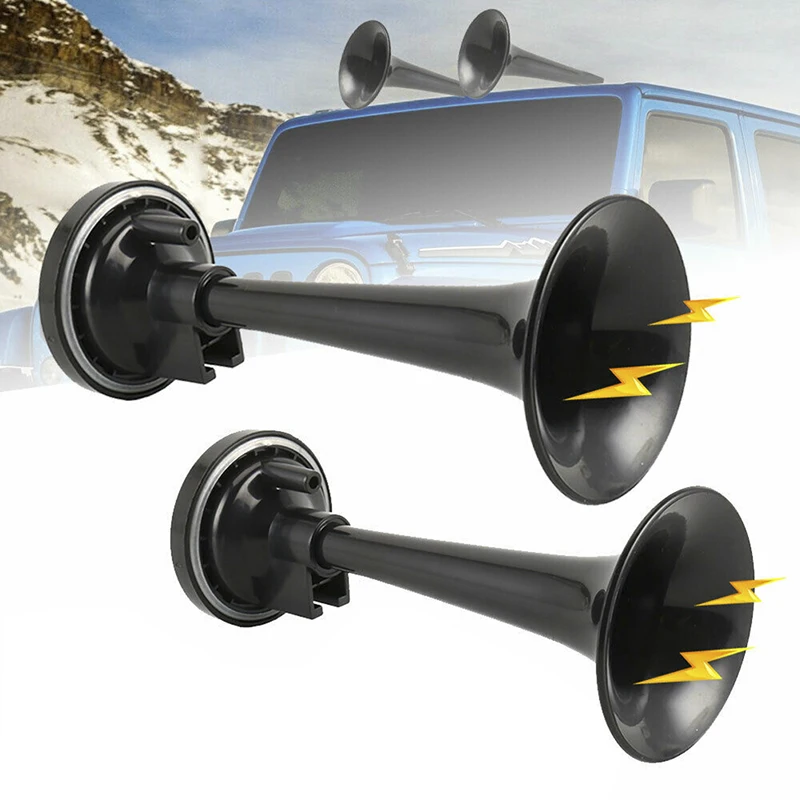 2Pcs Universal Train Car Truck Boat Dual Air Horn Tromba Super Forte