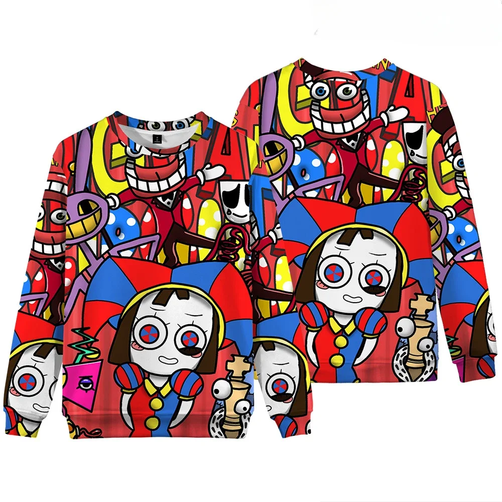 The Amazing Digital Circus Digital Circus Student Back-To-School Girocollo Felpa Casual Stampata Cartoon Children