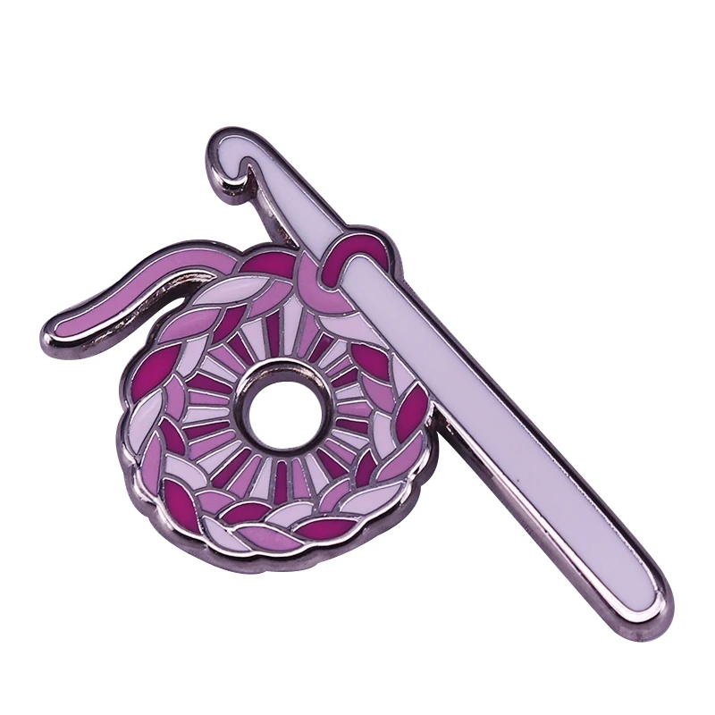 Crochet E Di Filati Distintivo Maglia Rosa Pin Bella Mestiere Spilla Creativo Knitters Flair Regalo