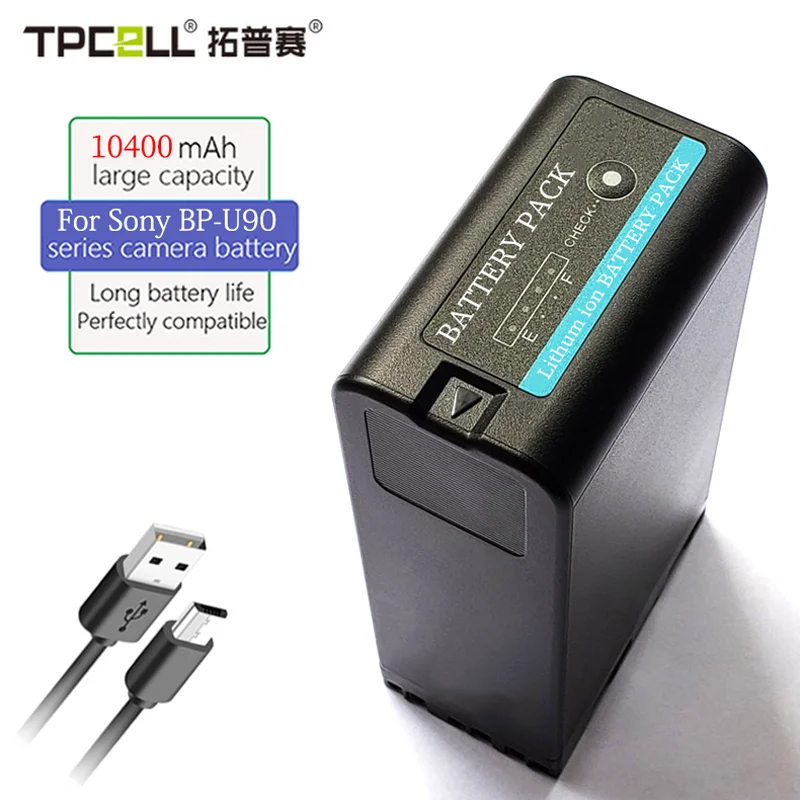 Batteria Per Fotocamera 10400Mah Bp-U90 Bpu90 U90 Con Indicatori Led Per Sony Pmw-100 Pmw-150 Pmw-160 Pmw-200 Pmw-Ex1 Pmw-Ex3 Pmw-F3 Px