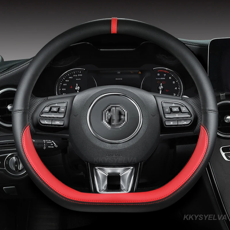 Microfiber Leather Car Steering Wheel Cover 15 Inch/38Cm For Mg 3 5 6 7 Zs Hs Gs Ehs Ezs Gt Ev Rx Currency Auto Accessories