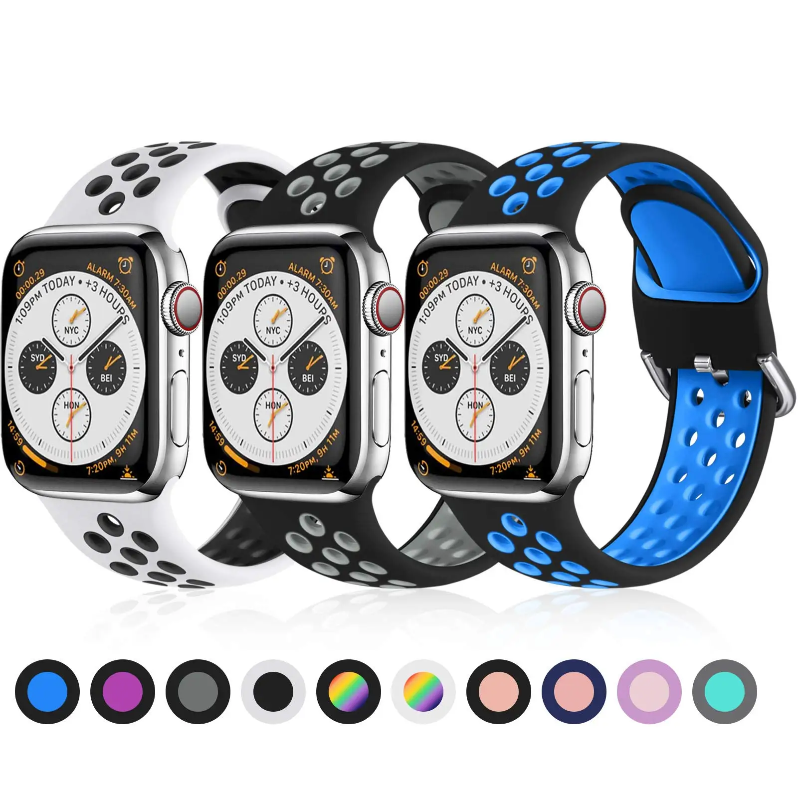 Cinturino Traspirante In Silicone Per Apple Watch 7 8 41Mm 45Mm 40 44 38 42Mm Per Cinturino Sportivo Nike Iwatch Serie Se 6 Bracciale Ultra 49Mm