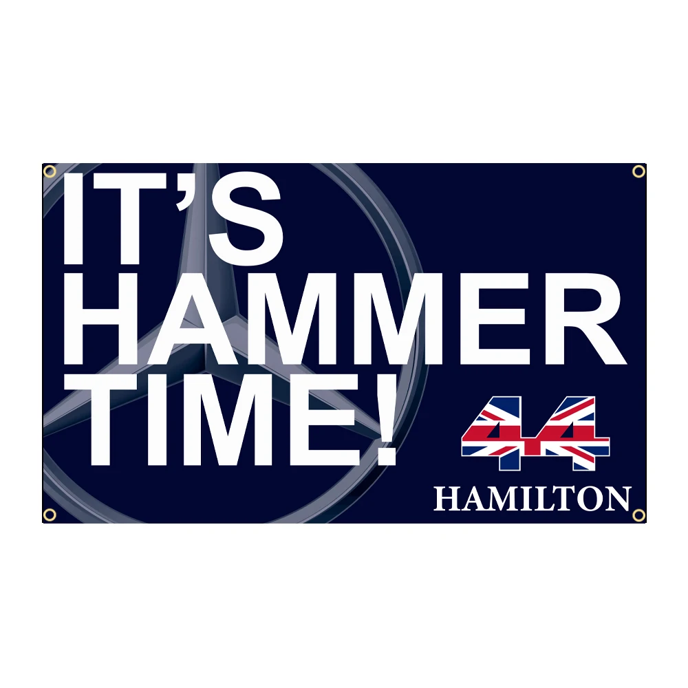 90X150Cm 3 X5Fts Lewis Hamilton Su British It Hammer Time Flag 44
