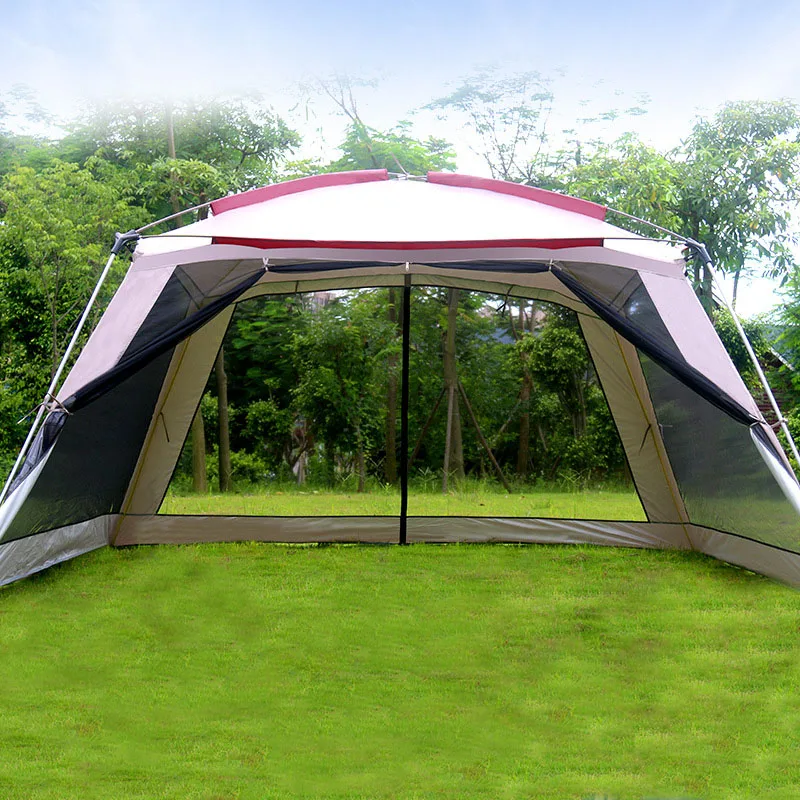 5-8 Persone Ultralarge Space 365*365*210Cm Gazebo Parasole Riparo Tenda Da Campeggio All'Aperto Singolo Strato Tourist Family Pergola Tarp