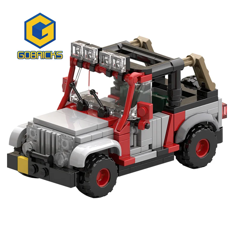 Gobricks Ideas Jurassic Park Tour Explorer Vehicle Jeeped Off-Road Car German Willis Technical Truck 76956 Building Blocks Toys