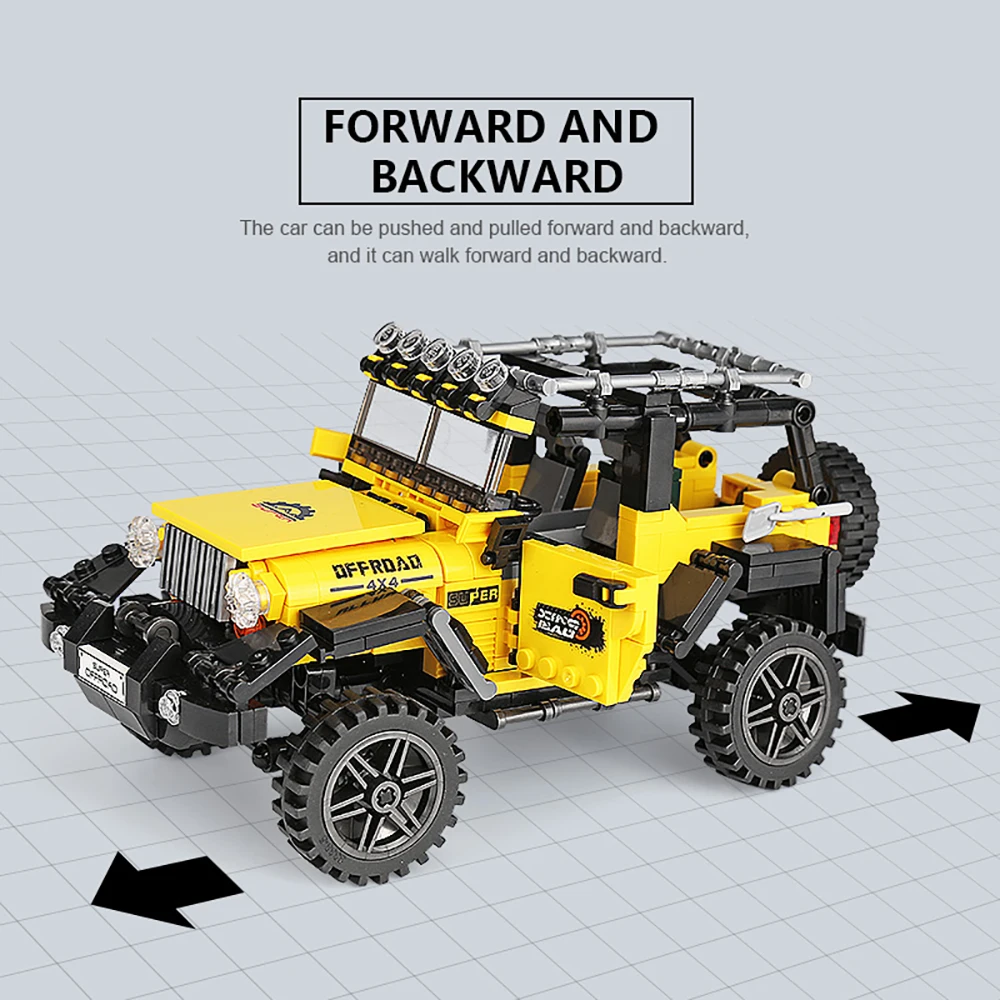 Nuovo 610Pcs Creative Moc Super Car Model Building Blocks Fuoristrada Jeep Techialal Terrain Vehicle Car Racer Giocattoli Educativi Regalo