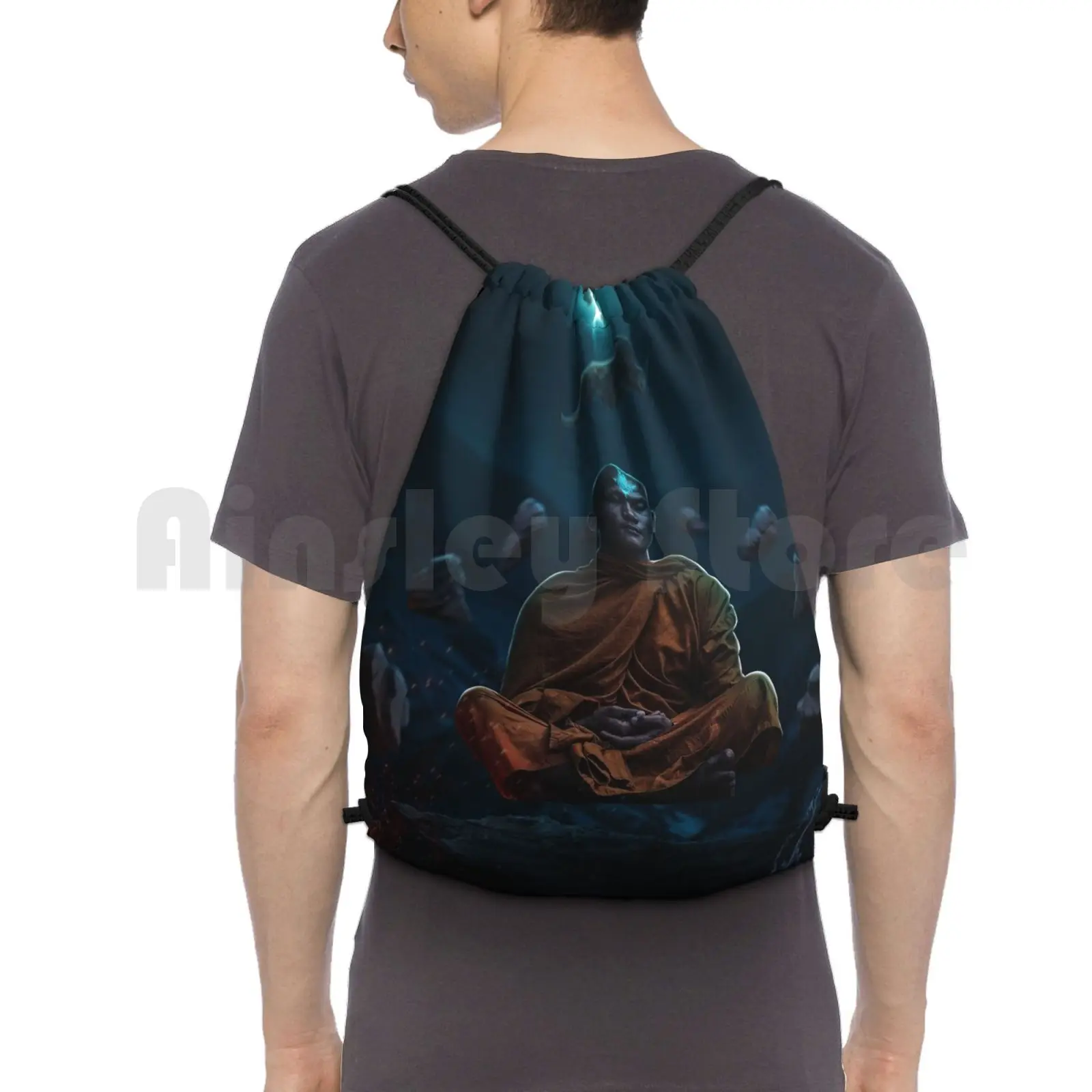 Zaino Borsa Con Coulisse Equitazione Arrampicata Borsa Da Palestra Fire Earth Air Water Hero Super Hero