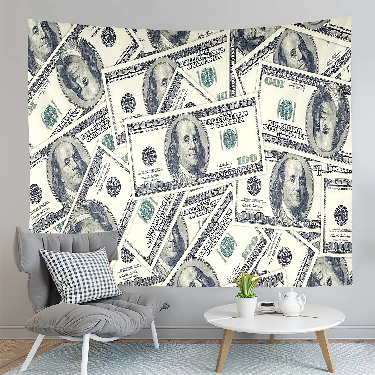 Dollar Bill Tapestry Franklin Money Theme Arazzo Art Wall Hanging Sofa Bed Cover Murale Beach Coperta Home Dormitorio Room Decor Gift