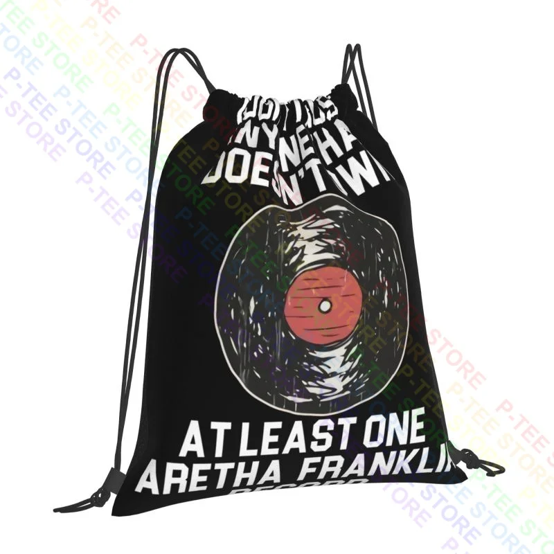 Aretha Franklin Record Collector Borse Con Coulisse Borsa Da Palestra Borsa Da Spiaggia Calda Borsa Sportiva Da Scuola Leggera