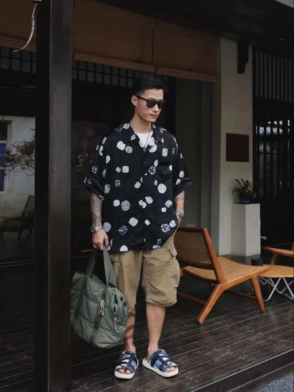 Visvim Fil 21Ss Wallis Shirt Nakamura Purple Shirt Day Trend Summer Hawaiian Manica Corta