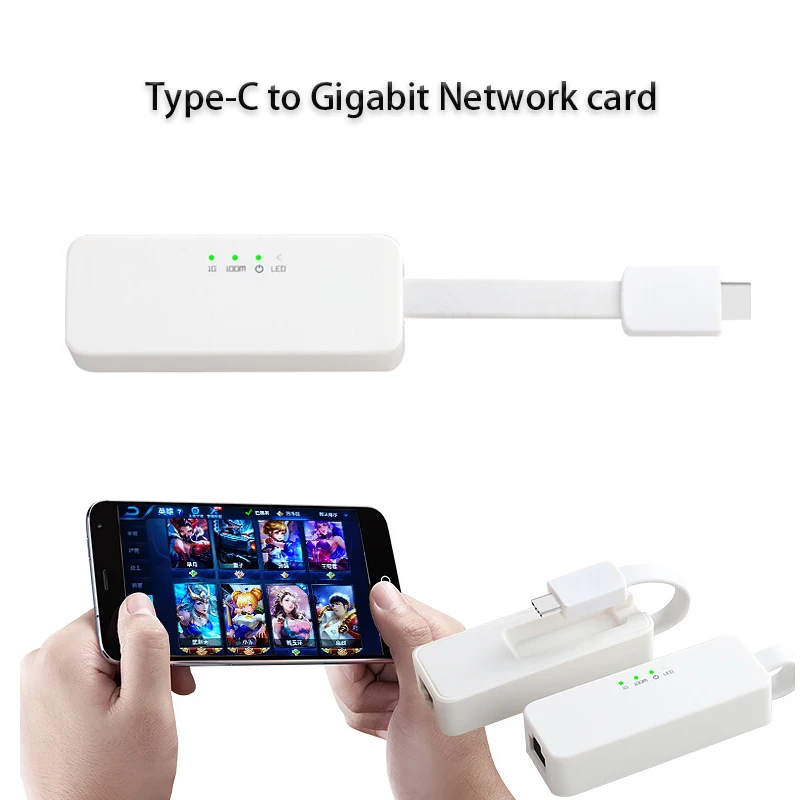 Rj-45 Adattatore Lan 10/100/1000Mbps Fast Ethernet Type-C A Gigabit Ethernet Card Converter 8153B Chip Plug And Play Ad Alta Velocità