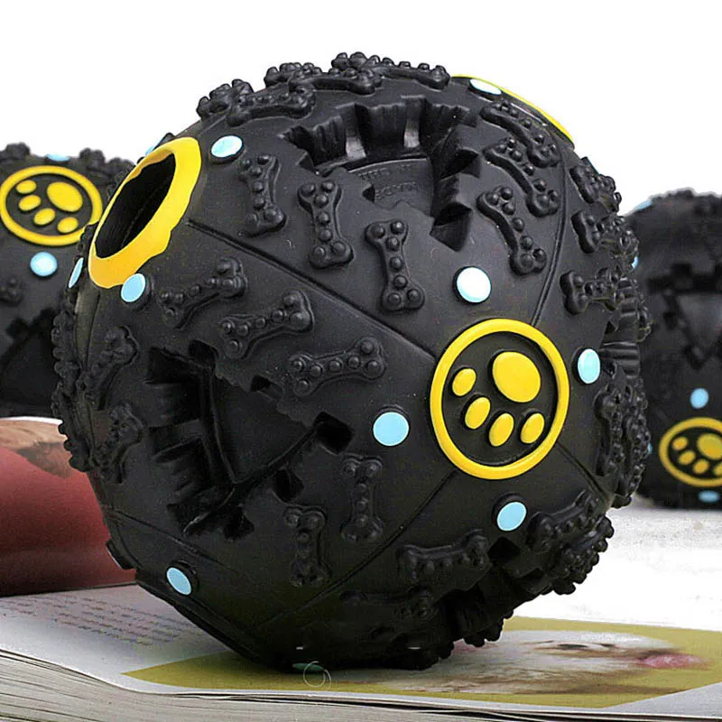 Pet Dog Squeaky Toys S M L Big Dog Toy Pet Dog Voice Sound Ball Toy Alimentazione Food Ball Pet Toy Ball Lovely Black Color