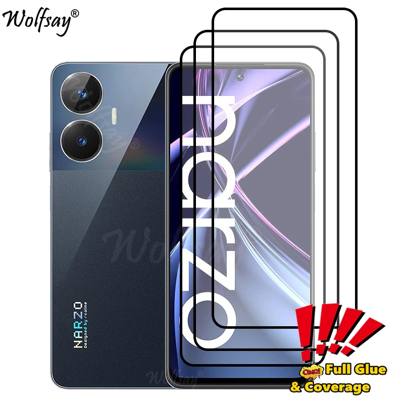 Pellicola Salvaschermo A Copertura Totale Per Vetro Temperato Realme Narzo N55 Per Vetro Realme Narzo N55 Per Realme Narzo N55 N 55 6.72 Pollici