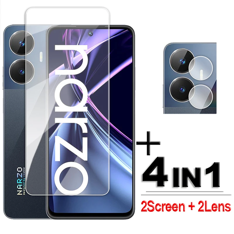 Per Realme Narzo N55 Glass Full Glue Pellicola Salvaschermo Trasparente Per Realme Narzo N55 Vetro Temperato Per Narzo N55 Film 6.72 Pollici