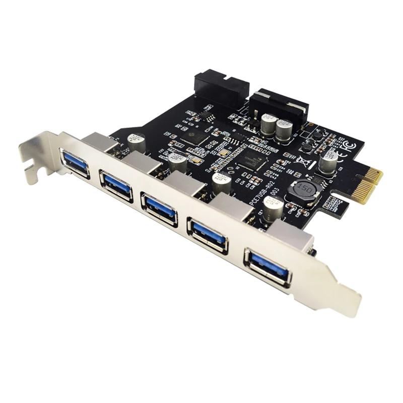 Super Velocità Pci-E A Usb 3.0 19-Spille 5 Port Pci Express Card Di Espansione Adattatore Sata 15 Spille Connettore Con Il Driver Cd Per Pc Desktop