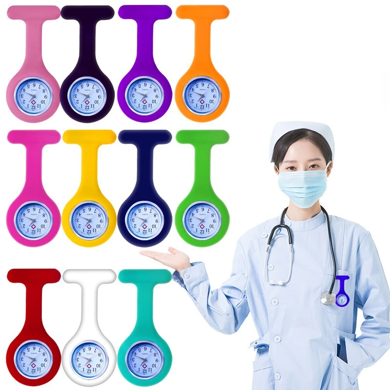 Mini Orologi Da Tasca Carini Orologio Da Infermiera In Silicone Spilla Tunica Orologio Da Tasca Con Batteria Gratuita Doctor Medical Unisex Orologi Or