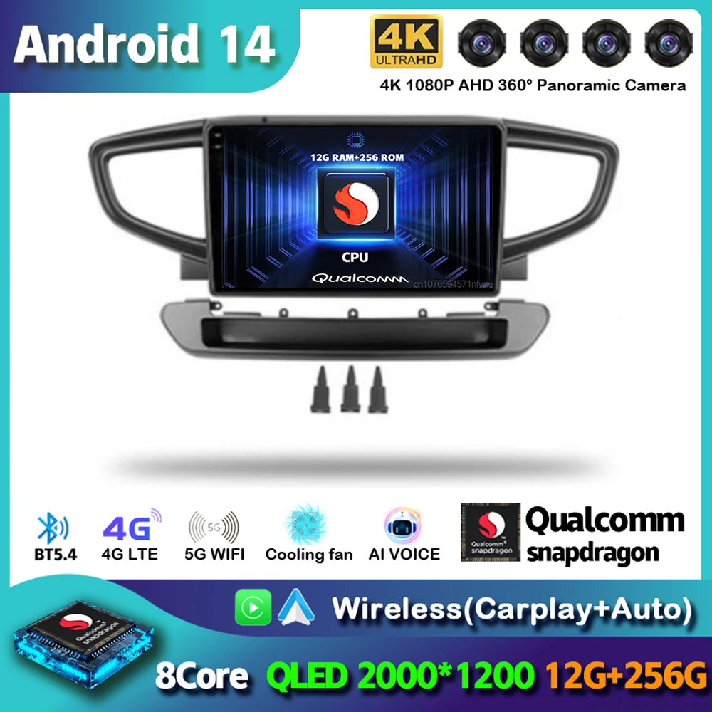 Android 14 Wireless Carplay Autoradio Per Hyundai Ioniq Ioniq 2016 - 2018 Navigazione Gps Lettore Video Multimediale Wifi Stereo Dsp