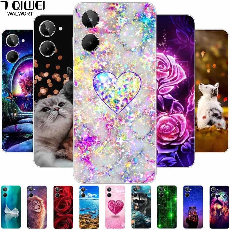 Per Realme 10 4G Custodia 6.4 ''Soft Tpu Cats Lions Protection Cover In Silicone Per Realme 10 Case 2022 Clear Realme10 Rmx3630