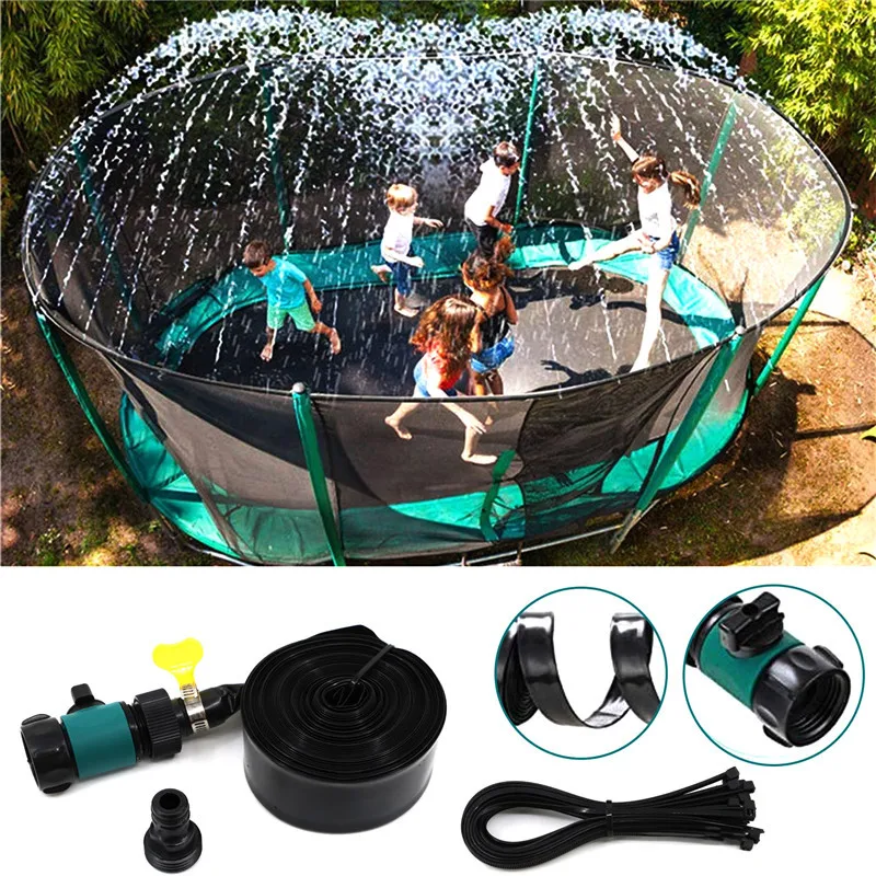 Trampolino Sprinkler Kit Summer Outdoor Toy Sprinkler Trampolino Spray Tubo In Pvc Parco Acquatico Per Giardino Gioco D'Acqua Per Bambini