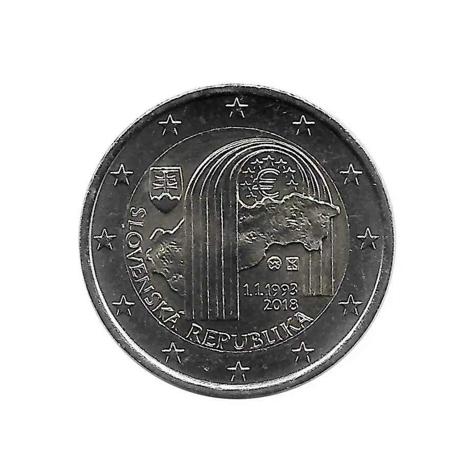 Moneta Commemorativa 2 Euro Slovacchia Repubblica Ceca Anno 2018 Unc Uncirated