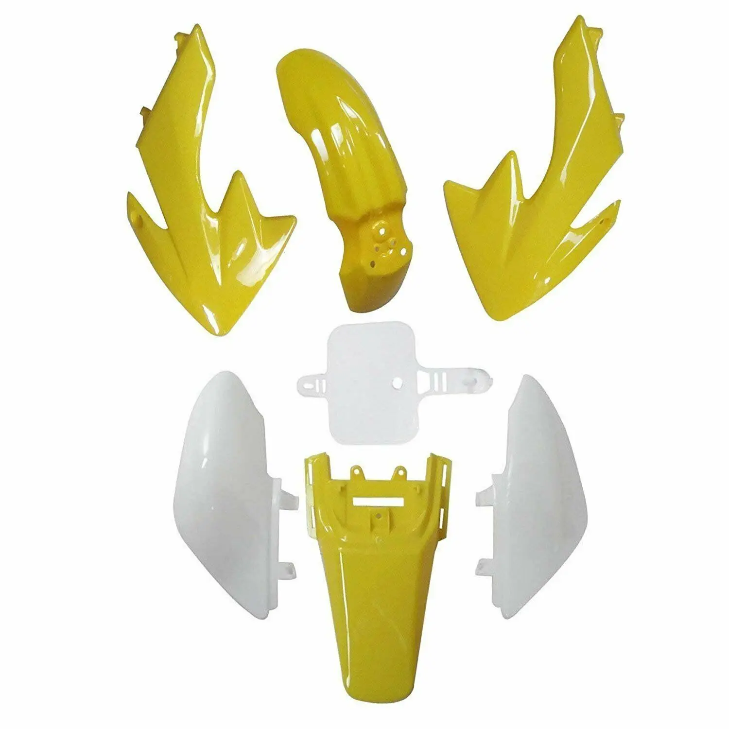 Parafango Carenatura In Plastica Per Carrozzeria Pit Bike Giallo/Bianco Per Carenatura Pit Bike Honda Crf50 110Cc 120Cc 125Cc