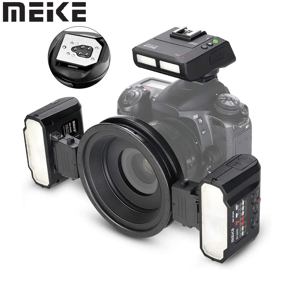 Meike Mk-Mt24 Ii Ttl Led Twin Lite Macro Flash Speedlite Per Canon 60D 70D 80D 760D 700D 650D 600D 550D 500D 1200D 1100D 5D Ii