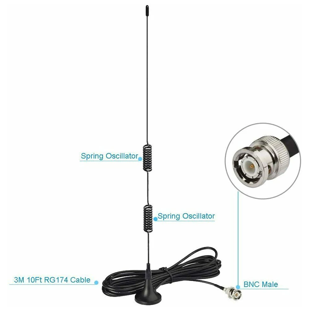 Bingfu Vhf Uhf Ham Radio Antenna Radio Amatoriale Radio Mobile Scanner Antenna Connettore Maschio Bnc Per Scanner Radio Fischio