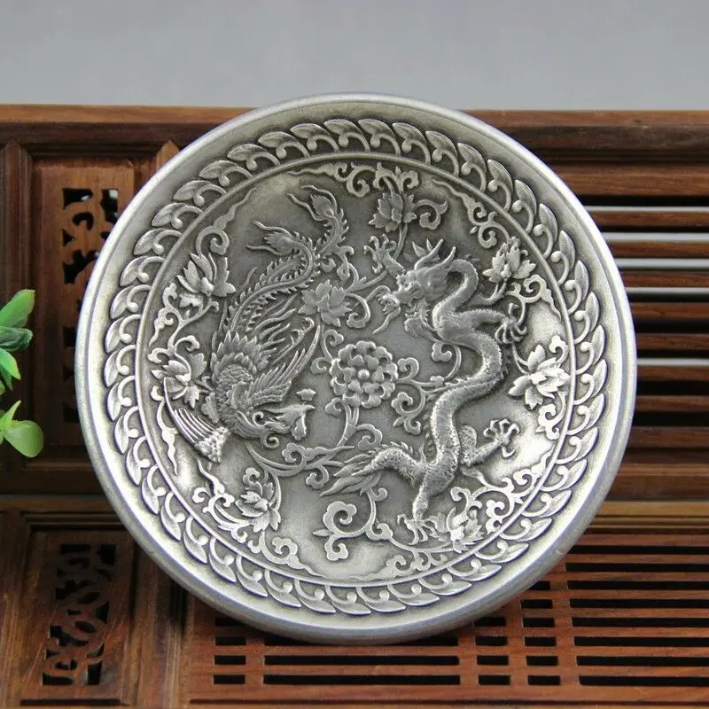 Collection Of Antique Do The Old Brass Copper-Nickel Alloy Dragon Pen Wash Engraving Study Desk Decoration Collection Ornaments