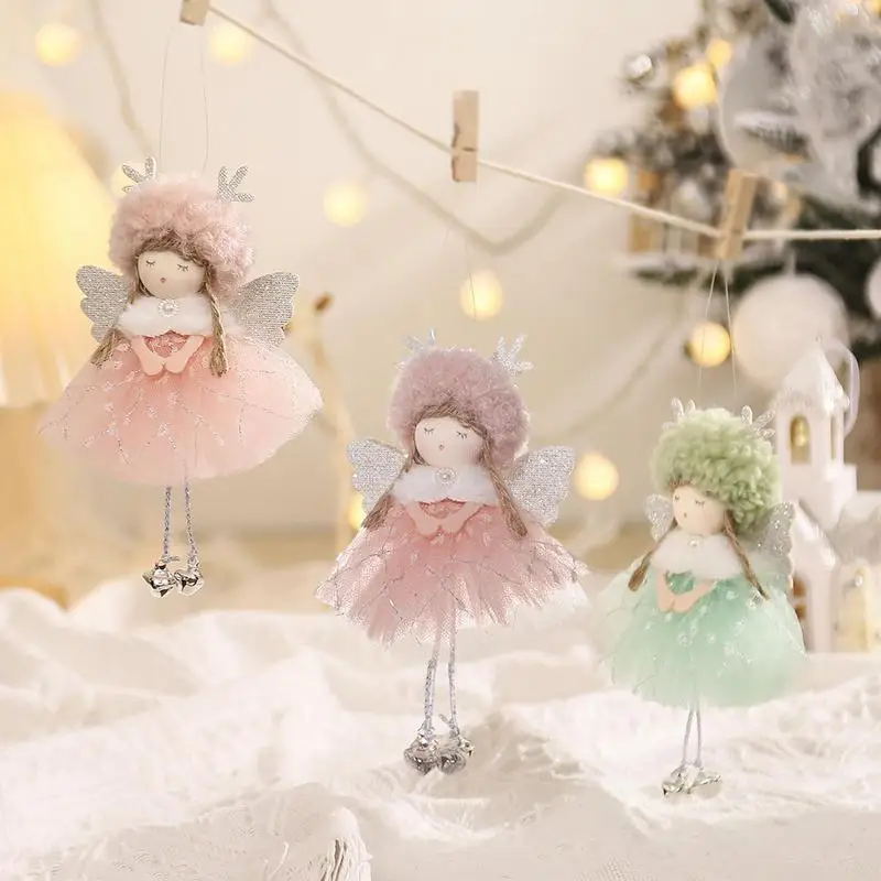 Ciondolo Angelo Angelo Di Natale Hang Dolls Peluche Angelo Pendenti Ornamenti 2024 Decorazione Natalizia Per La Casa Regalo Natal Noel Decor
