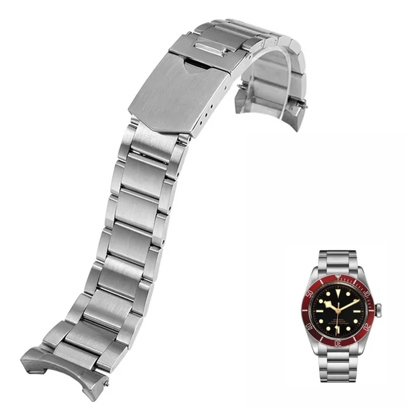 Cinturino Solido In Acciaio Inossidabile Per Tudor Black Bay 79230 79730 Heritage Chrono Watch Strap 22Mm Bracciale Da Polso Senza Rivetto