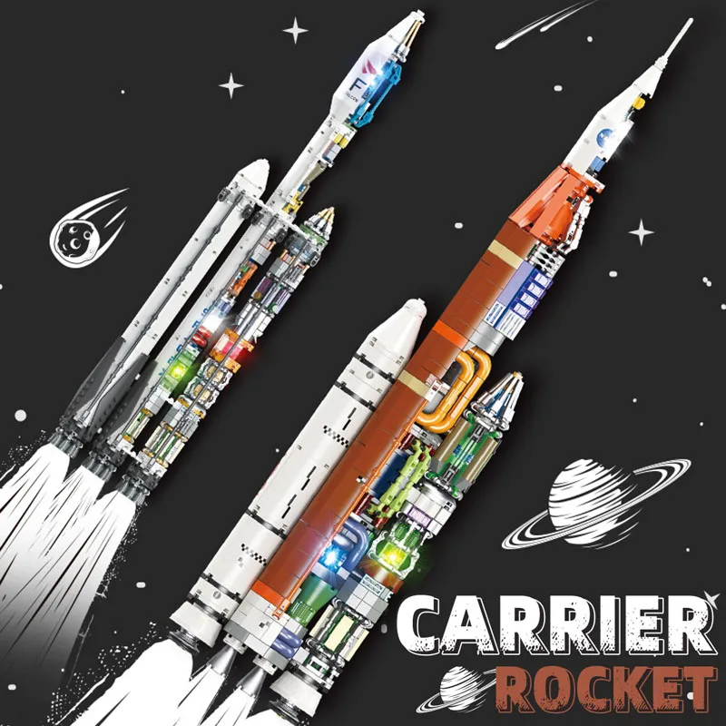 2024 New Moc City Falcon Heavy Space Rocket Launch Pad Model Building Blocks Fai Da Te Assemblare Rocket Bricks Toys For Children Gifts