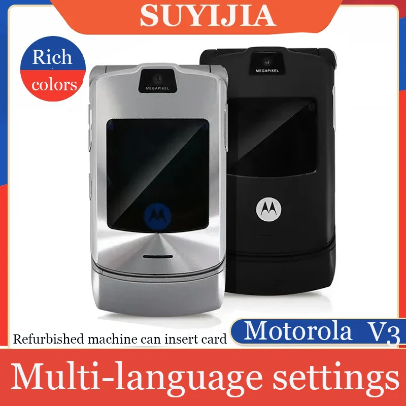 90% Nuovo-Originale V3 Motorola Razr Rinnovato Sbloccato Clamshell Bluetooth Cellulare Gsm 850/900/1800/1900 Telefono Di Buona Qualità