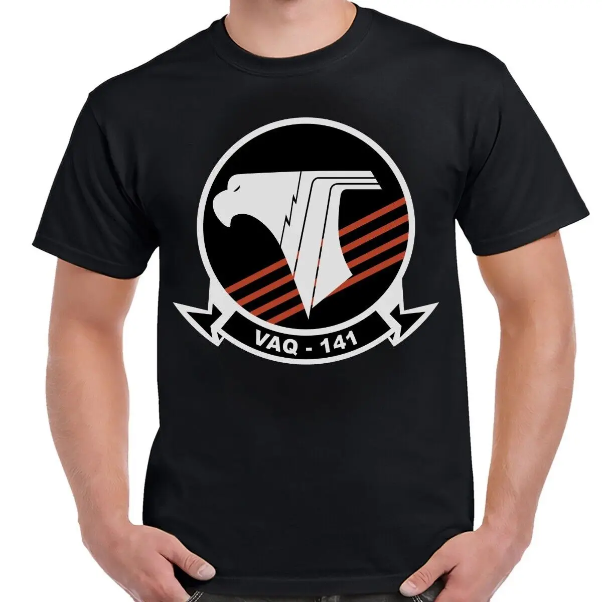 Vaq 141 Shadowhawks Squadron Logo T Shirt Maniche Lunghe O Corte