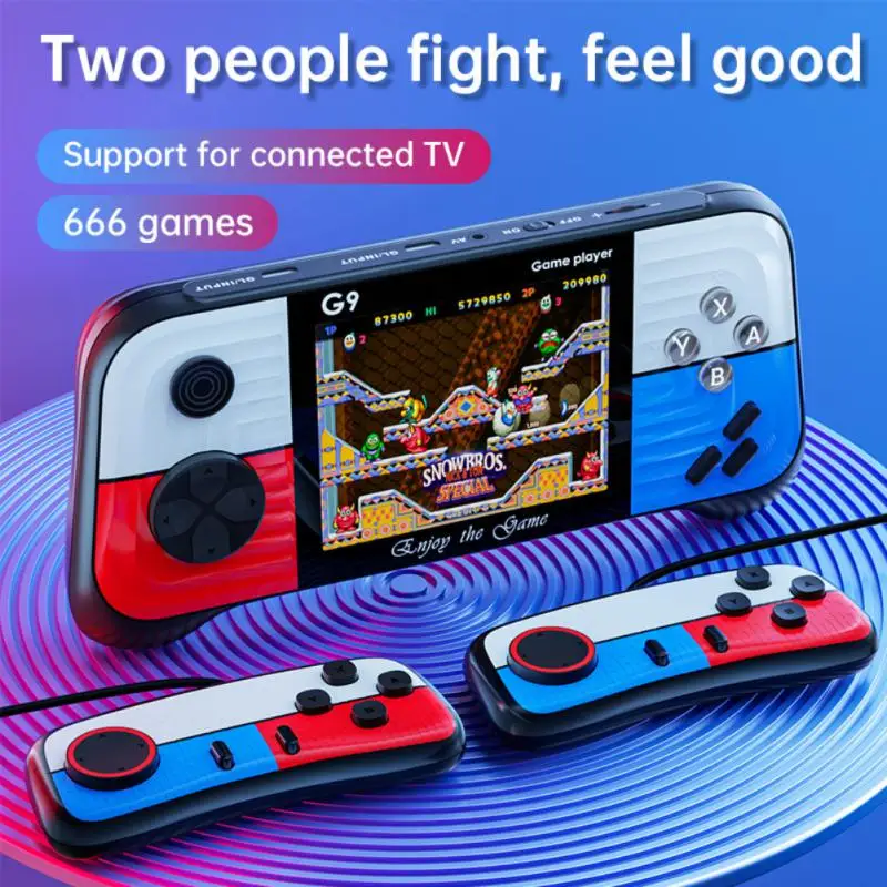 Lettori Di Giochi Portatili G9 Portatili Giochi Classici 666 Incorporati Console Di Gioco Con Connessione Tv Con Schermo Da 3.0 Pollici Per Bambini