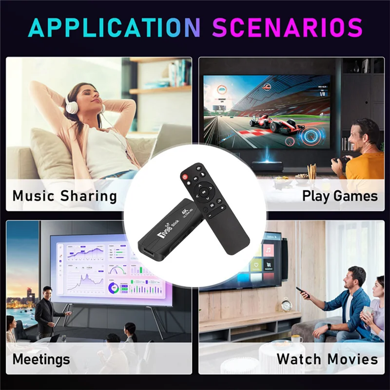 Tv98 Tv Stick 2G + 16G Android12.1 2.4G 5G Wifi Android Smart Tv Box 4K 60Fps Set Top Box (Spina Uk)