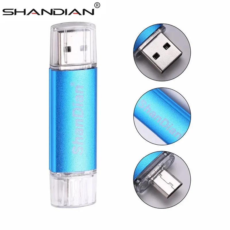 Shandaian Mini Usb Flash Drive Otg Smart Phone Pendrive 64Gb 8Gb 16Gb 32Gb 4Usb Stick Tablet Pc Pen Drive Memoria Esterna Usb