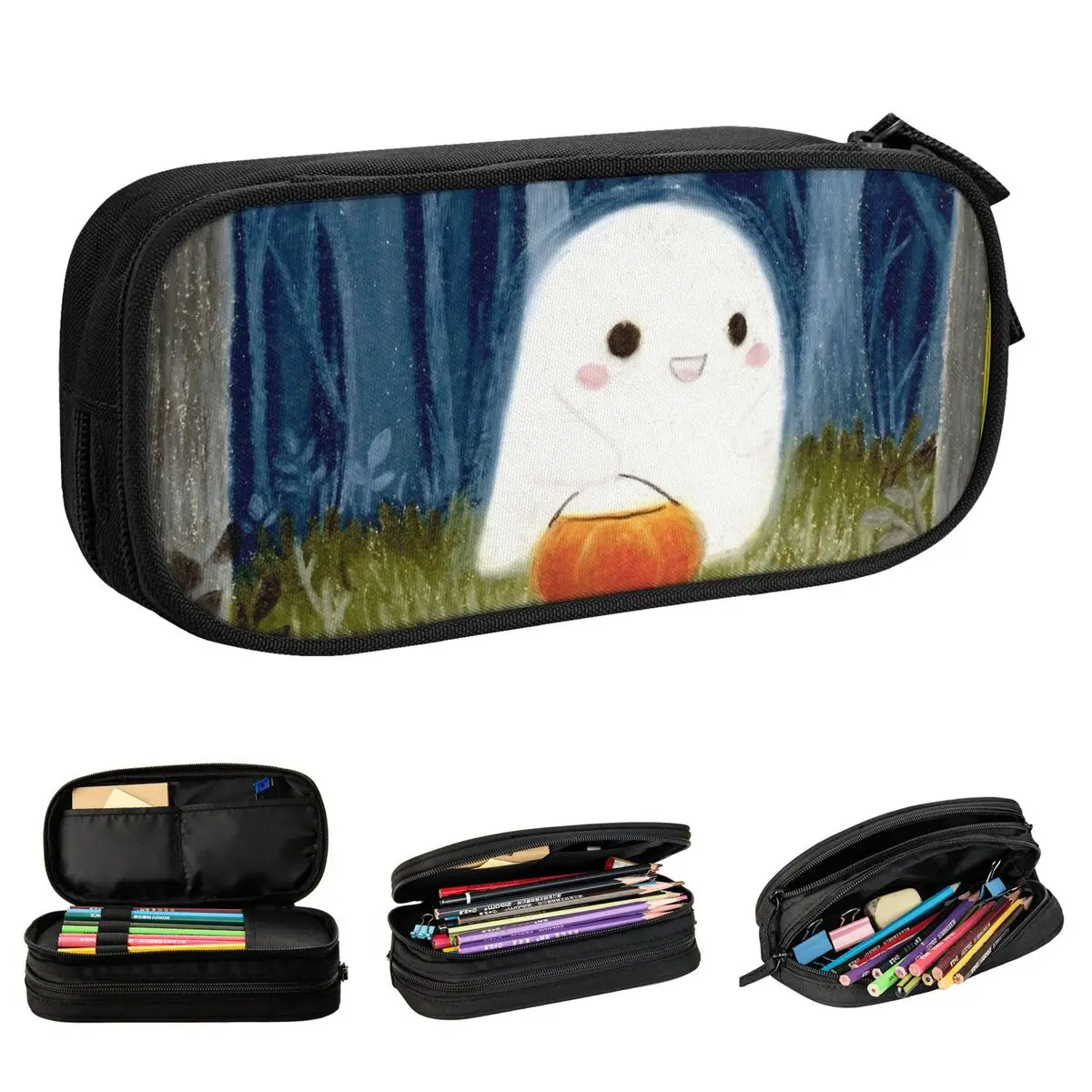 Classic Cute Cartoon Ghost Pumpkin Pencilcases Holloween Pen Box Studente Big Bags Studenti Regali Di Scuola Cancelleria