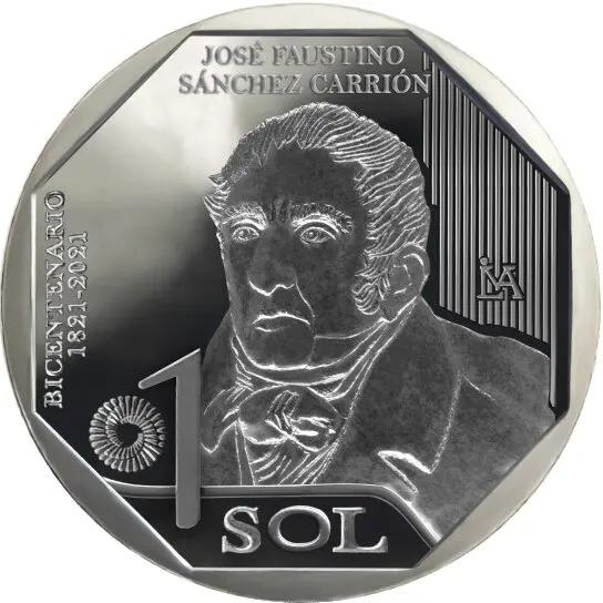 Il 200 ° Anniversario Dell'Indipendenza Del Perù Nella Serie 2022 Jose Fortino Sanchese Carion 1 Sol