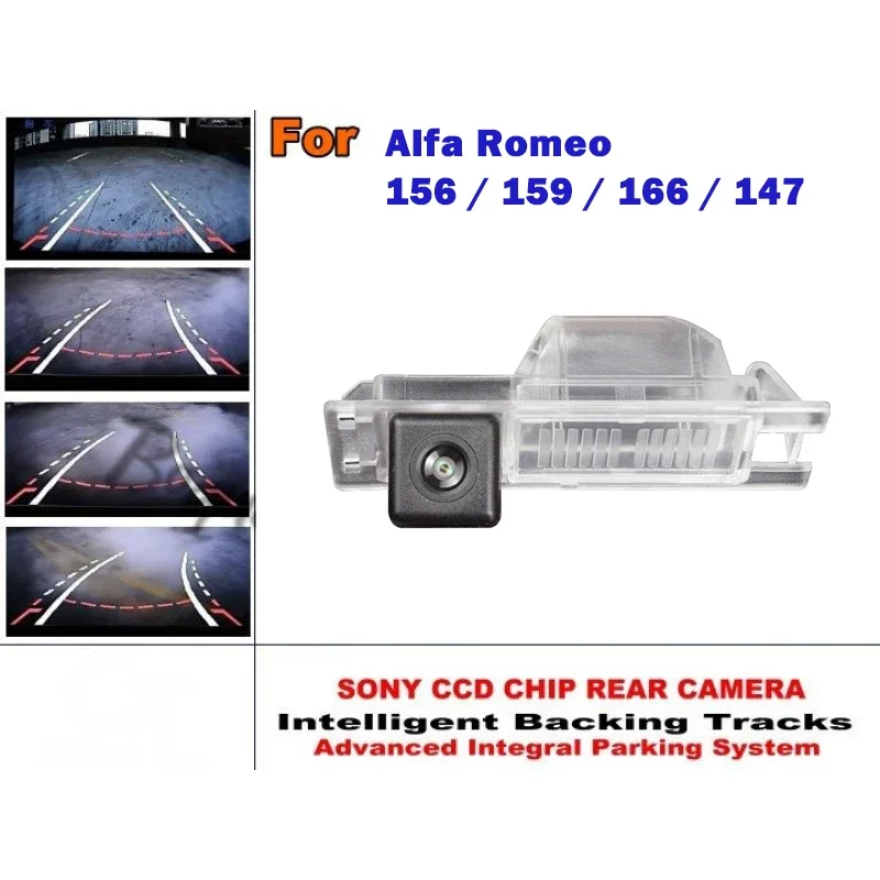 Per Alfa Romeo 156 / 159 / 166 / 147 Smart Tracks Chip Camera / Hd Ccd Intelligent Dynamic Parking Car Telecamera Posteriore