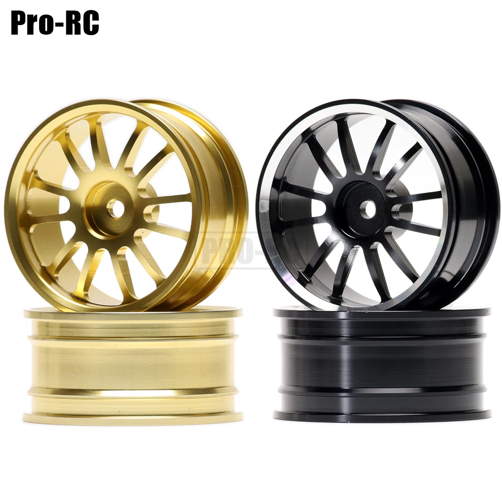 4Pcs Aluminum Alloy 12 Spokes Wheels Rims Hub For Rc On-Road Drift Car 1/10 Tamiya Traxxas Hsp Hpi Kyosho Redcat Sakur