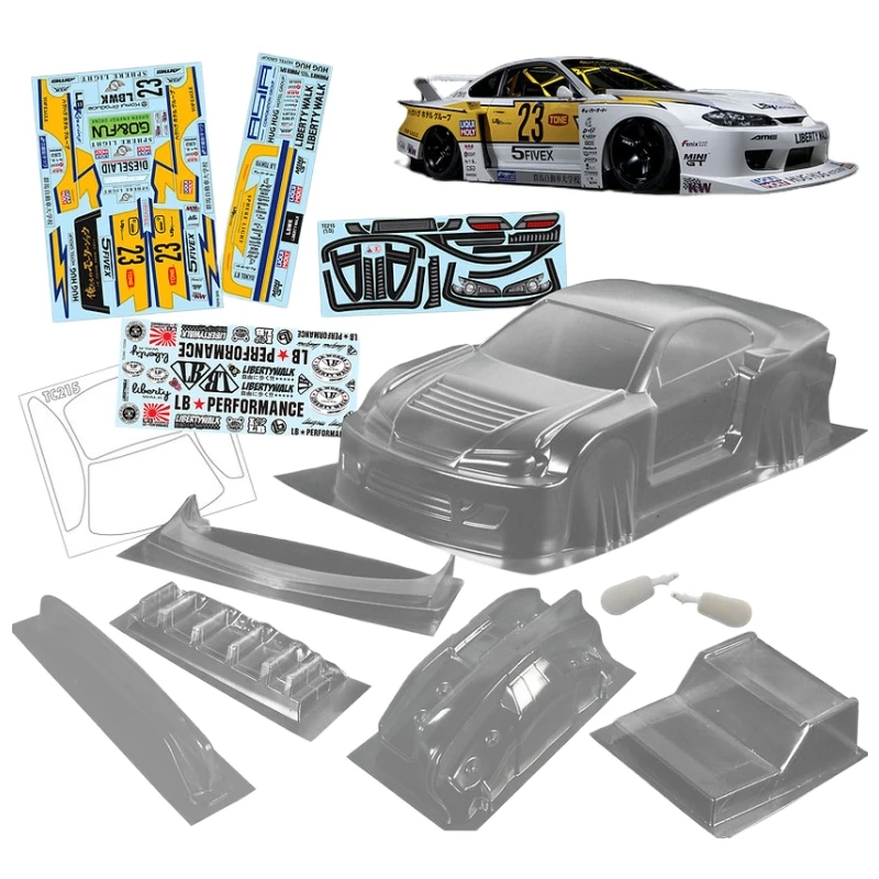 On Road Rc Car 1/10, Rc Drift Body Shell, 257Mm Chassis, Tamiya Tt02 Chassis, 1/10 Lbwk Nissann S15 Radio Car, Kyosho Car