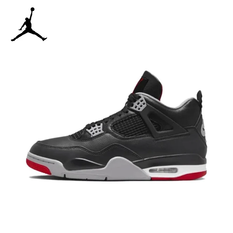 Jordan Air Jordan 4 "Bred Reinvented" Scarpe Da Basket Retrò Mid-Top Resistenti All'Usura Per Uomo Lo Stesso Nero E Rosso Fv5029-001