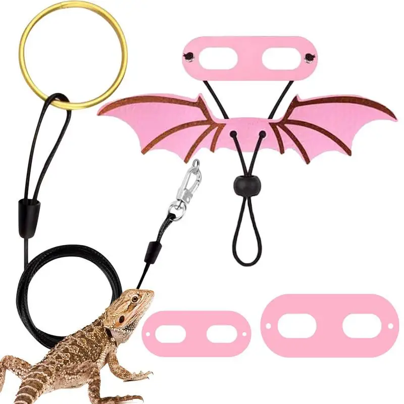 Imbracatura Regolabile Al Guinzaglio Del Drago Barbuto Set Ali Costume Vestiti Dal Bambino Al Giovane Iguana Gecko Chameleon Walking