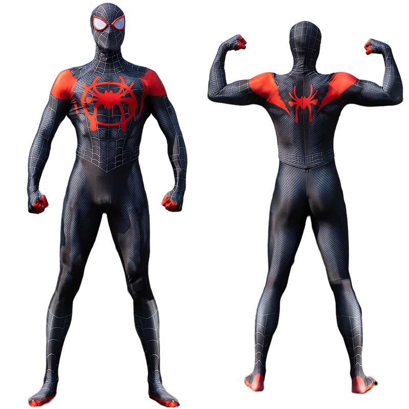 Miles Morales Spiderman Costume Bambini Supereroe Miglia Morales Spiderman Costume Cosplay Maschera Tuta Costume Di Halloween Per Adulto