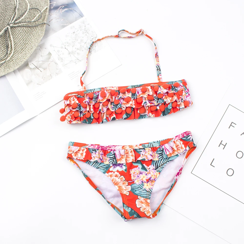 A Buon Mercato Teen Kids Girls Swimwear Costume Da Bagno Bambini Stampa Fasciatura Bikini 2024 Marca All'Ingrosso Baby Girl Biquini Costume Da Bagno