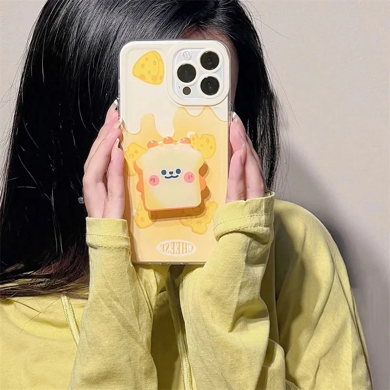 Td114 Cheese Toast For Vivo Y1S Y7S Y9S Y10 Y20 Y30 Y51 Y53 Y66 Y67 Y70 Y52 Y73 Y75 Y97 Case Diy Tpu Soft Cover