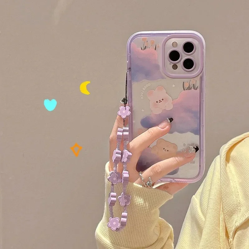 Td124 Cute Bear Rabbit For Vivo Y1S Y7S Y9S Y10 Y20 Y30 Y51 Y53 Y66 Y67 Y70 Y52 Y73 Y75 Y97 Case Diy Tpu Soft Cover