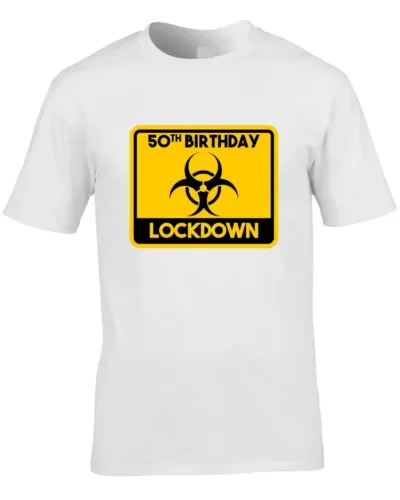 Maglietta Da Uomo Con Blocco 50Th Birthday 2020 Funny Fifty 50 Joke Quarantena Maniche Lunghe O Corte