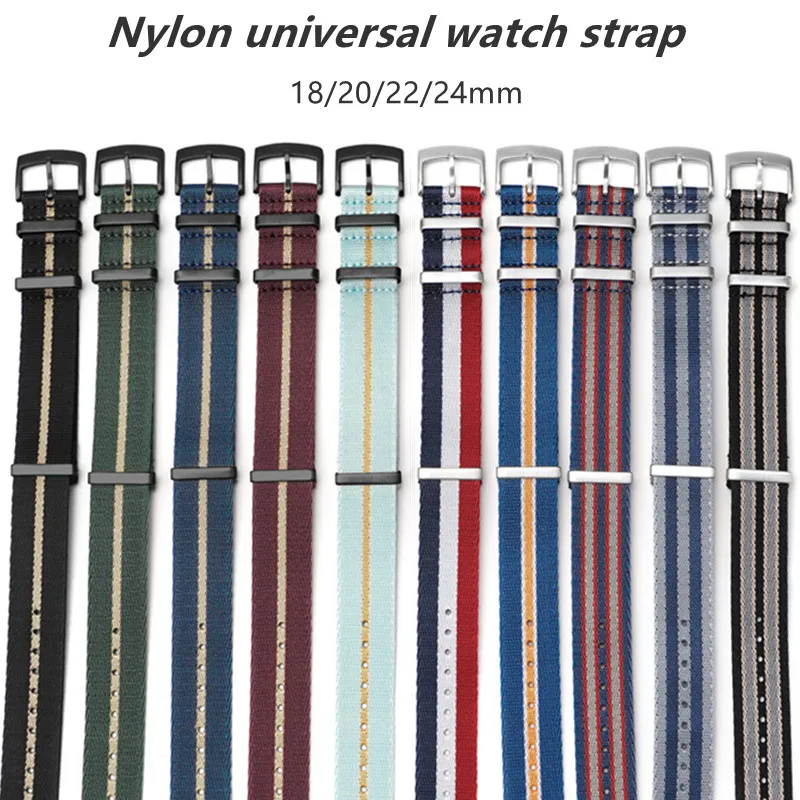 18Mm 20Mm 22Mm 24Mm Nylon Canvas Cinturino Universale Cinturino Nato Bracciale Universale Per Omega Seamaster 300 Moonswatch Per Rolex