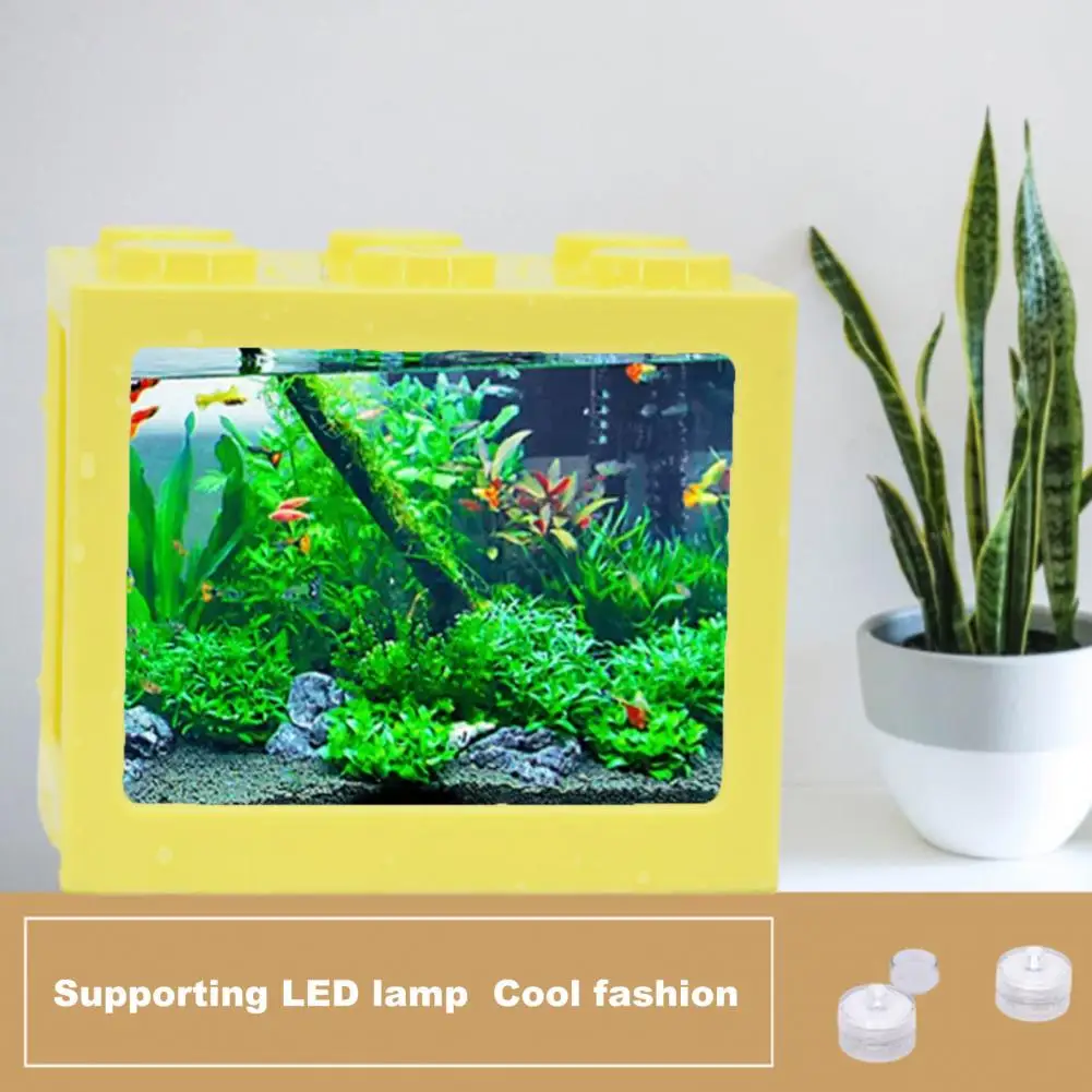 Mini Acquario Serbatoio Fish Bowl Creativo Superposition Ampia Applicazione Plastica Building Block Fish Tank Per La Decorazione Aquario